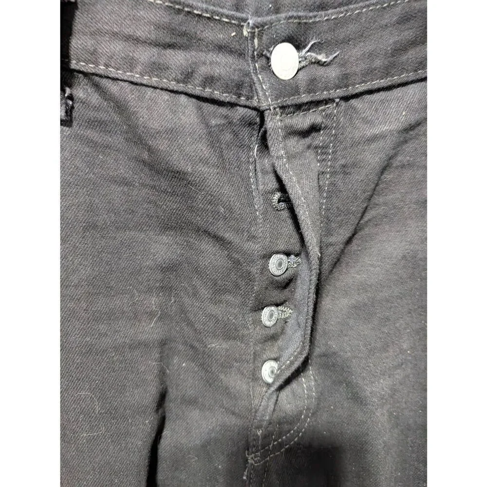Levi's Vintage Men's Black Solid Button Fly 501 Denim Jeans Size 40 x 32